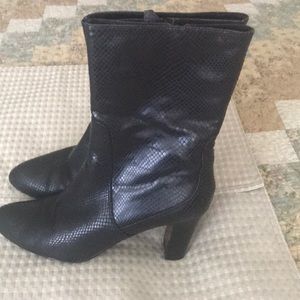 Cole Haan leather boots 3” appx stacked heel